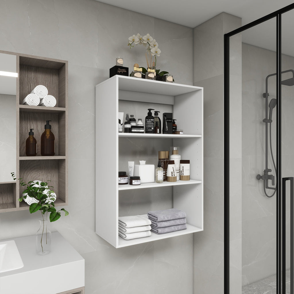 Sleek White Wooden Closet Organizer