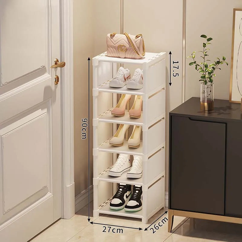 Shoe Rack Storage Organizer 5-7Laye Shoe Cabinets Shoes Storage Rack Space Saving Sneakers Organizer for Wall Corner Shoes Shelf