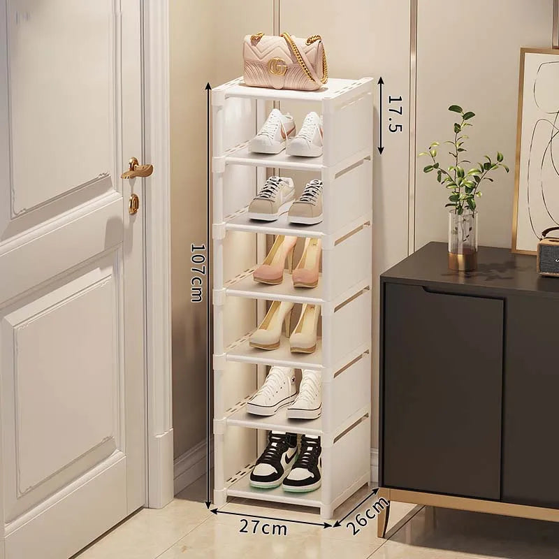 Shoe Rack Storage Organizer 5-7Laye Shoe Cabinets Shoes Storage Rack Space Saving Sneakers Organizer for Wall Corner Shoes Shelf