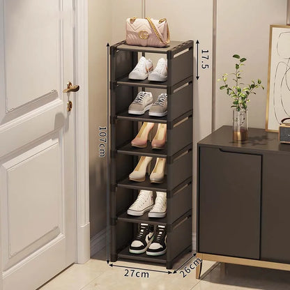 Shoe Rack Storage Organizer 5-7Laye Shoe Cabinets Shoes Storage Rack Space Saving Sneakers Organizer for Wall Corner Shoes Shelf