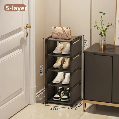 Shoe Rack Storage Organizer 5-7Laye Shoe Cabinets Shoes Storage Rack Space Saving Sneakers Organizer for Wall Corner Shoes Shelf