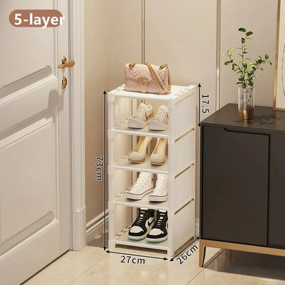 Shoe Rack Storage Organizer 5-7Laye Shoe Cabinets Shoes Storage Rack Space Saving Sneakers Organizer for Wall Corner Shoes Shelf