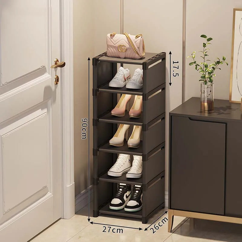 Shoe Rack Storage Organizer 5-7Laye Shoe Cabinets Shoes Storage Rack Space Saving Sneakers Organizer for Wall Corner Shoes Shelf