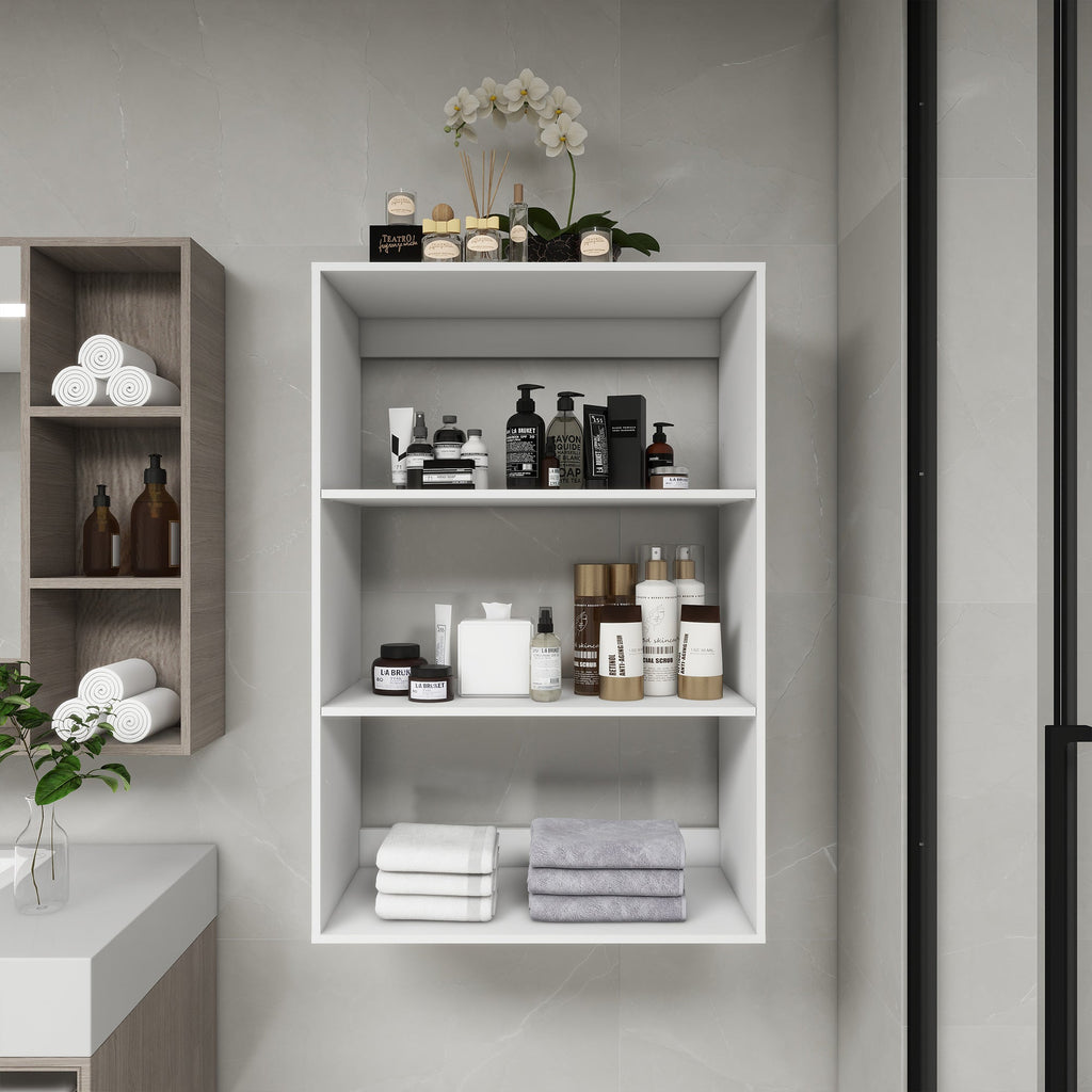 Sleek White Wooden Closet Organizer